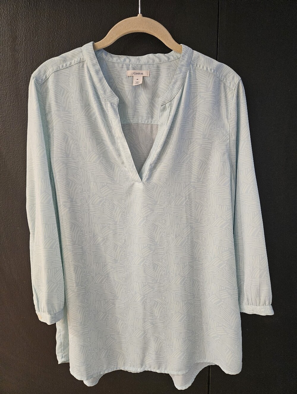 Caslon 3/4 Sleeve Sheer Tunic Blouse